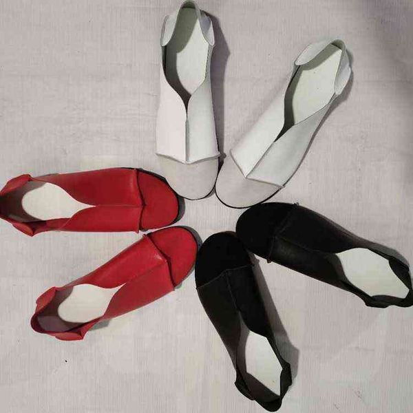 

large size women's slippers 2022 summer korean flat bottom flip flop low heel sandal, Black