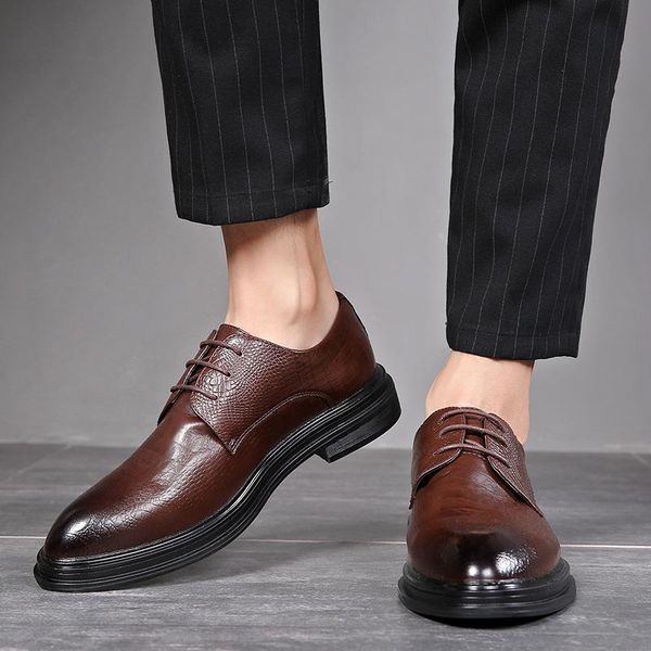 

dress shoes formal mens flats casual british style men oxfords party wedding for, Black