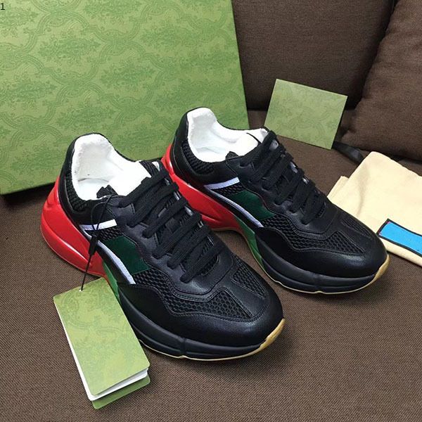 

hommes femmes rhyton casual dad chaussures paris luxury design house emblÃ©matique sneaker toile mini rÃ©tro tissu jacquard semelle Ã©paisse mj, Red;white