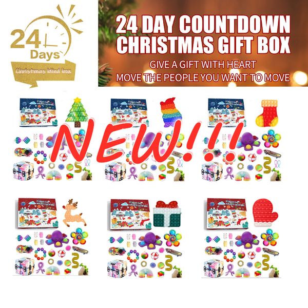

new 24pcs fidget toys pack mystery box advent calendar surprise christmas gift box antistress simple dimple novelty gifts