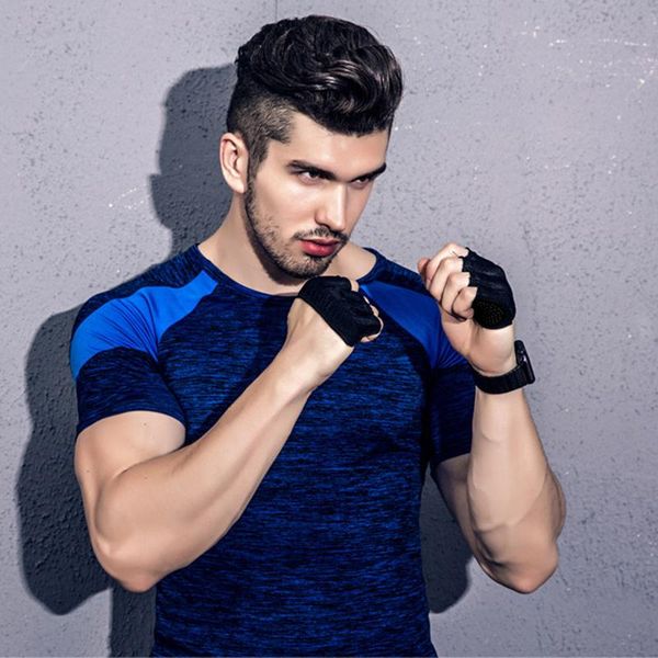 

elbow & knee pads fitness gloves non-slip weightlifting gym yoga strength training sports breathable comfortable half four finger, Black;gray