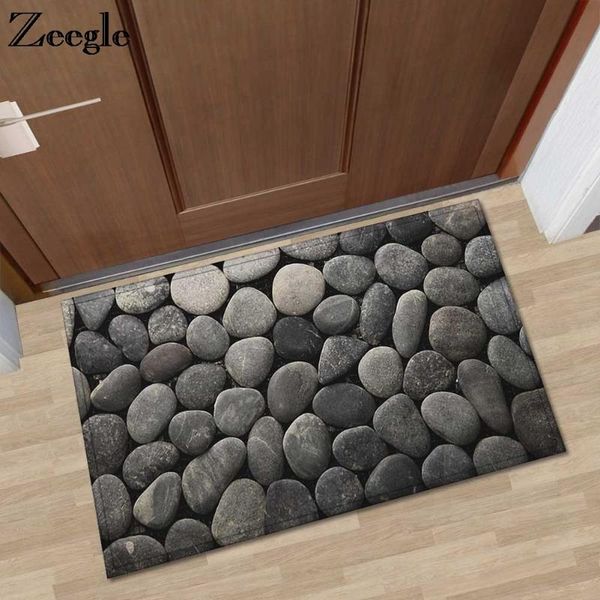 

carpets zeegle pebble printed doormats for entrance door anti-slip floor mats hallway bathroom absorbent kitchen area rug