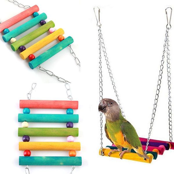 

other bird supplies birds toys funny cockatiel parakeet conure bites toy parrot swing cages chew acrylic suspension bridge climbing tools
