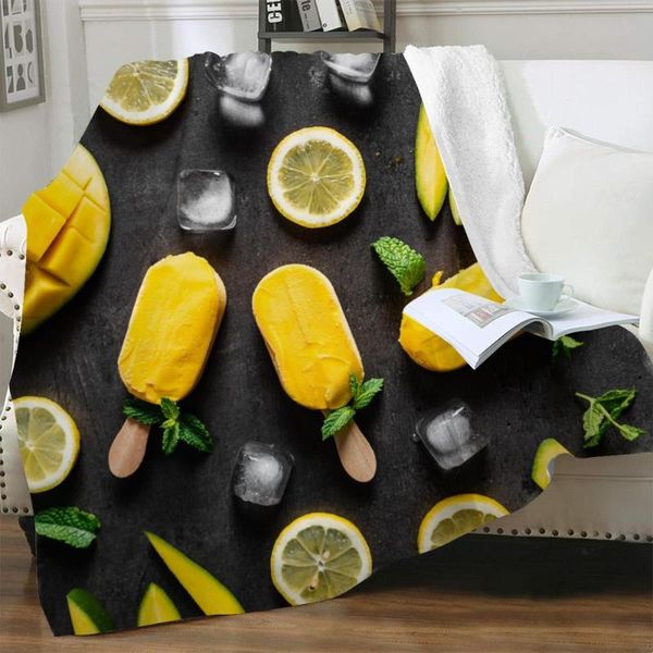 

blankets nknk brank fruit blanket ice cream for beds cute bedspread bed street 3d print sherpa animal high quality