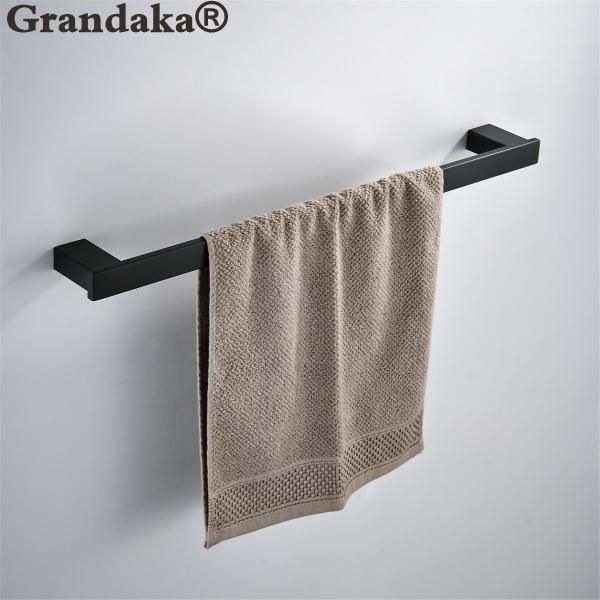 

towel racks 2021 bathroom accessories,strong 304 stainless steel material black finish single bar&towel rack hardware