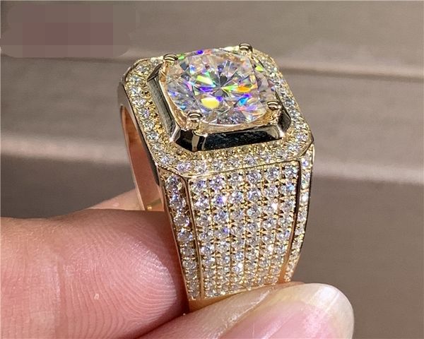 

pearl group 18k gold d-color moissanite ring, wide men's ring