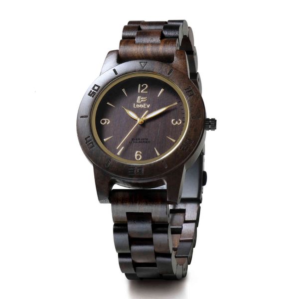 

high grade sandalwood watch quartz wood women's zebra, Slivery;brown