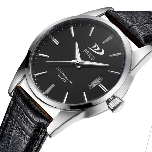 

wristwatches men's watch 2021 trendy men sport leather casual stainless steel quartz wrist arrival #03, Slivery;brown