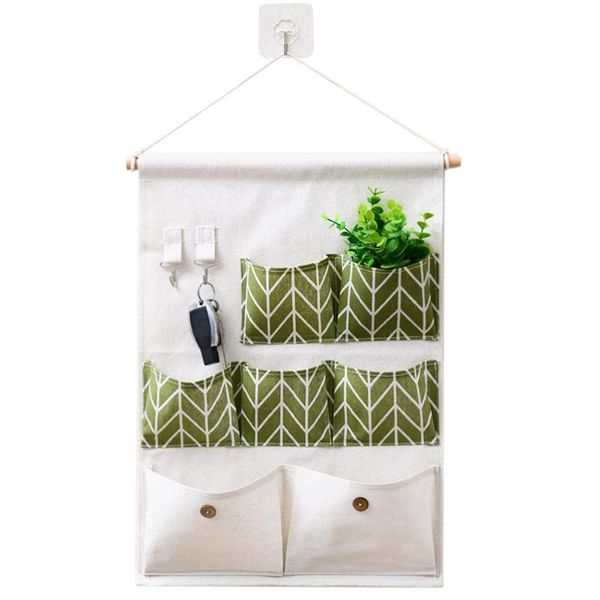 

storage boxes & bins cotton linen closet wardrobe bags 7 pocket laundry hanger hanging organizer bathroom over the door space saving kitchen