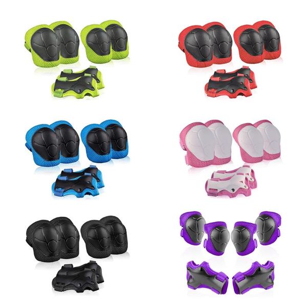 

elbow & knee pads 448d 3 in 1 protective gear set for roller skates cycling bmx skateboarding, Black;gray