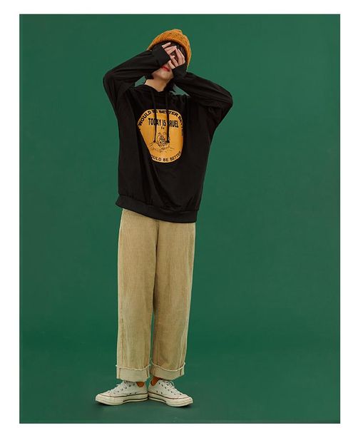 

women's hoodies & sweatshirts female oversized women letter printing sweatshirt harajuku vintage casual woman clothes, Black