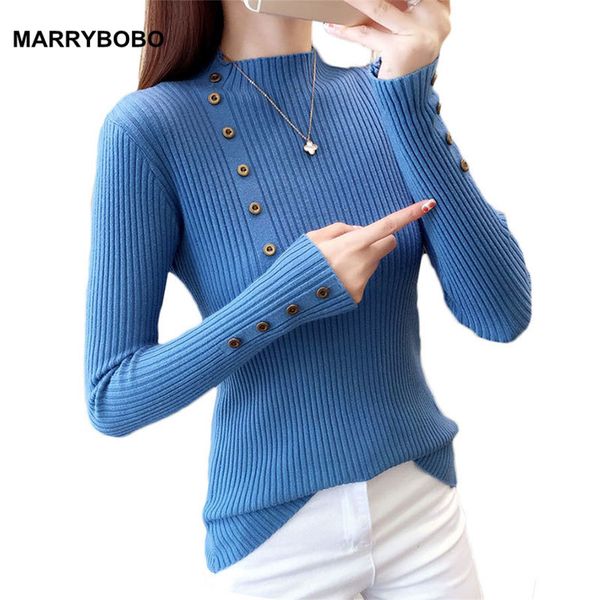 

women's sweaters women turtleneck knitted autumn winter korean slim jumper casual solid long sleeve button pullover m447, White;black