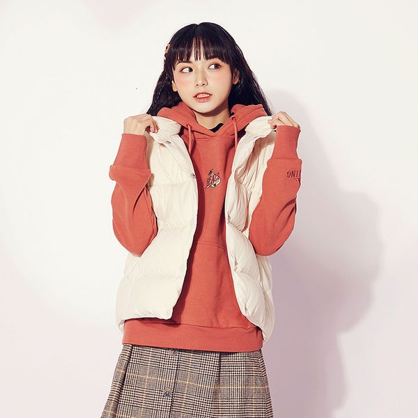 

vests lx vt et female winter 2021 korean white duck down small man 2t0d4002, Black;white