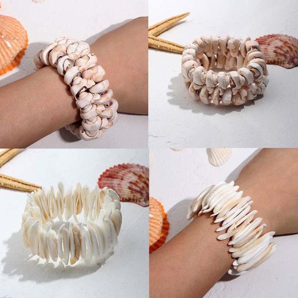 

link, chain just feel fashion boho natural cowrie shell charm bangles bracelets for women wedding statement handmade ethnic accessories, Black