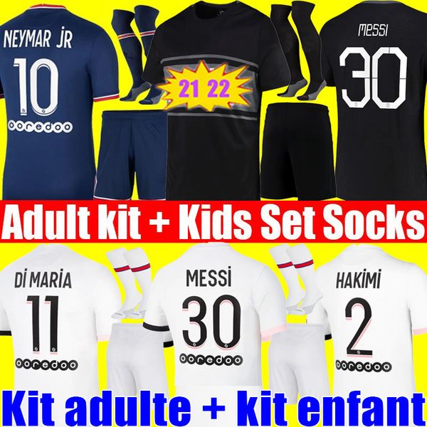 

messi 30 mbappe hakimi sergio ramos wijnaldum soccer jersey 21 22 maillots football shirt 2021 2022 marquinhos men + kids kit uniform enfant, Black;yellow