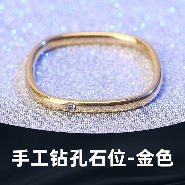 

dmb3 18k gold small square ringsteel zhou family couple titanium hand decorated square stainless band rings steel, Silver