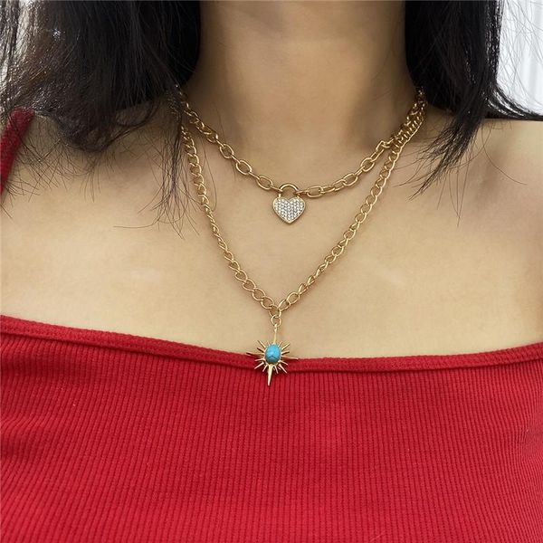 

pendant necklaces bacolod heart shaped gold color pendent for lovers beauty alloy crystal jewelry accessories wedding engagement, Silver