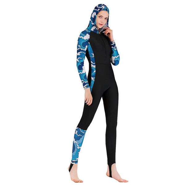 

one-piece suits full body dive wetsuit sports skins lycra rash guard for men women uv protection long sleeve one piece swimwear front zip ho