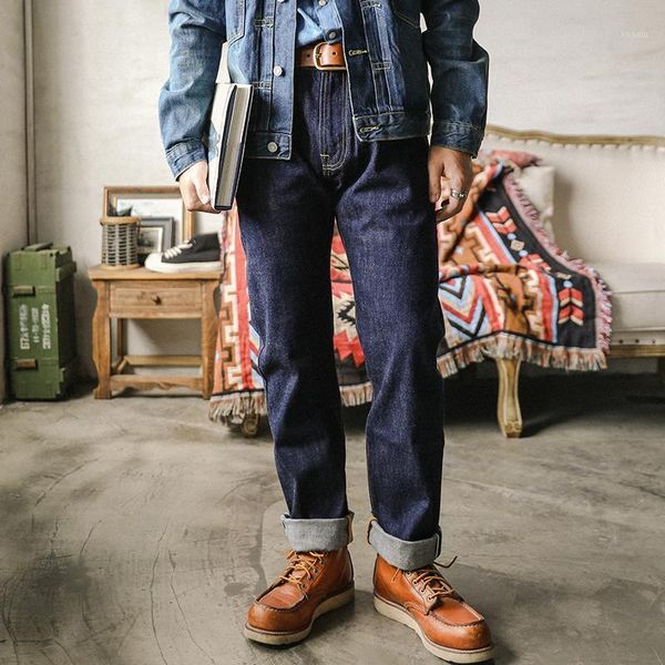 

men's jeans 2021 slim straight selvedge denim sanforized xx-0009, Blue