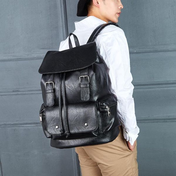 

backpack casual men's pu fashion student travel bag computer
