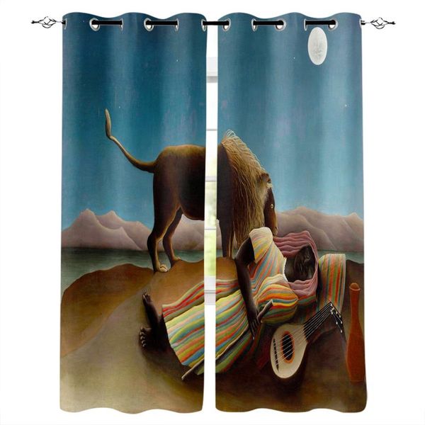 

curtain & drapes lion desert egypt window curtains bedroom kitchen panel christmas home decor for living room