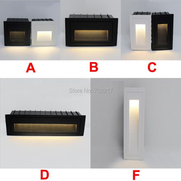 

led stair steps light black white gray footlight embedded corner ac85v-265v indoor outdoor floor lamp wall lamps