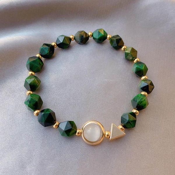 

charm bracelets light luxury green gem woman contracted personality adjustable girls birthday gift wristband perfumes women's original, Golden;silver