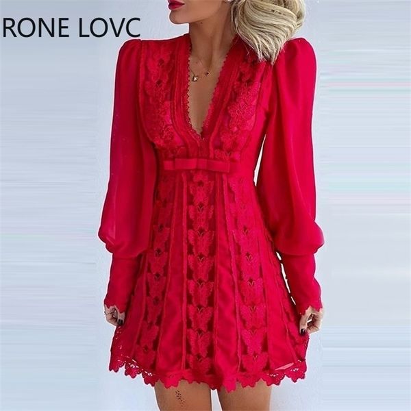 

women sheer mesh puff sleeve butterfly lace dress women dress, Black;gray