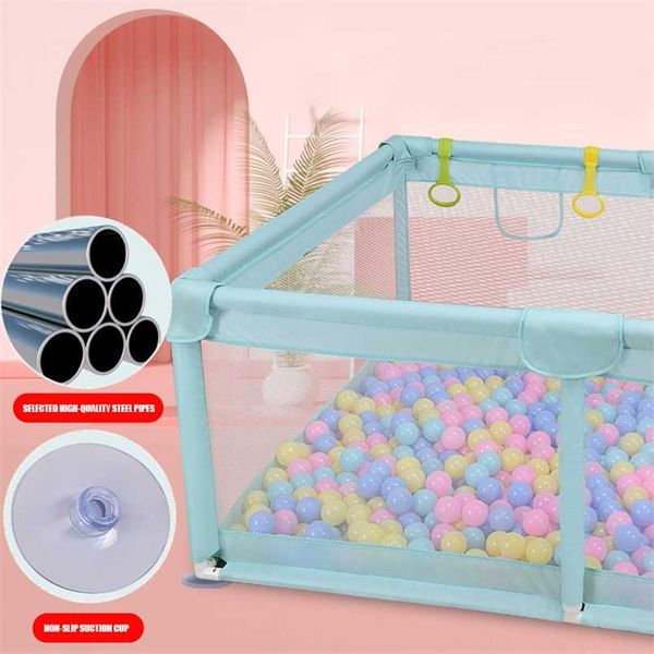 IMBABY Box per bambini con 50 palline oceaniche Recinzione da gioco per bambini Barriera di sicurezza interna Barriera per piscina a secco per bambini Guardrail per bambini 211028