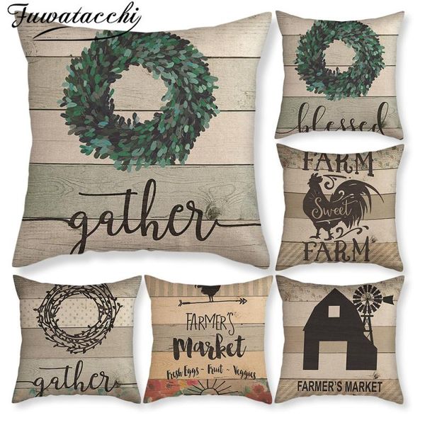 

cushion/decorative pillow fuwatacchi letters linen cushion covers nordic vintage cow rooster for home sofa funda cojin throw pillowcase