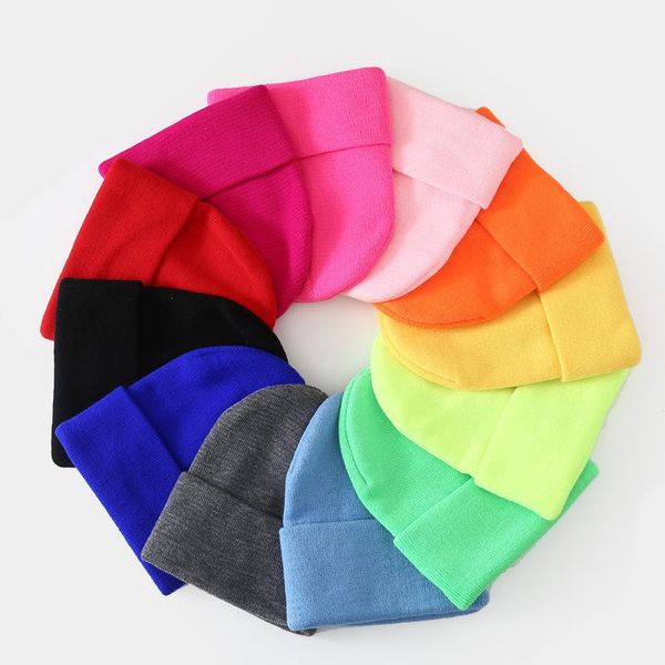 

beanies hats for women autumn winter knitting foldable flanging keep warm men acrylic cap female cover head beanie