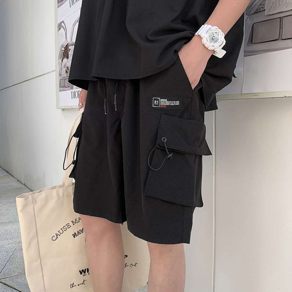 

shorts men's loose and trendy harajuku bf casual pants, White;black