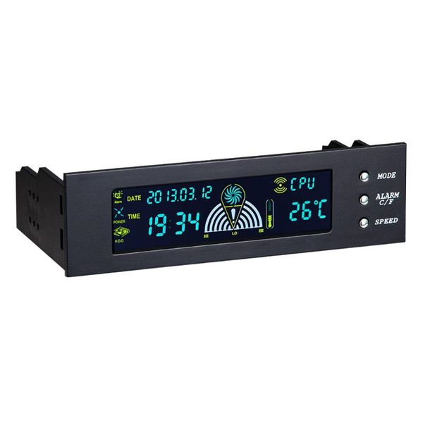 

5.25 inch pc 3 pin adjust fan speed controller cooling home easy operate temperature display durable bracket lcd front panel fans & coolings