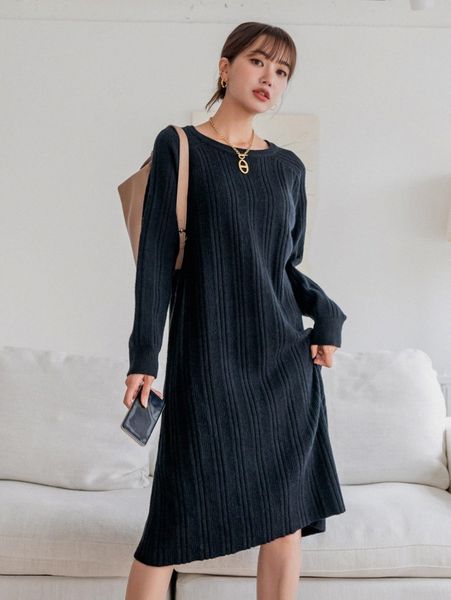 

dazy solid raglan sleeve sweater dress u6lg#, Black;gray