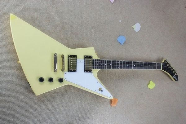 

shaped goose 1958 korina explorer electric guitar cream yellow
