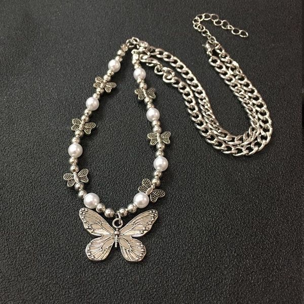 

chains fflacell butterfly pendant necklace women accessories girl independent collar jewelry friends gift wholesale, Silver