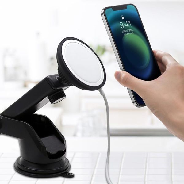 

adjustable car phone holder charger cradle stand charging dock for 12 magnetic magsafing station cell mounts & holders