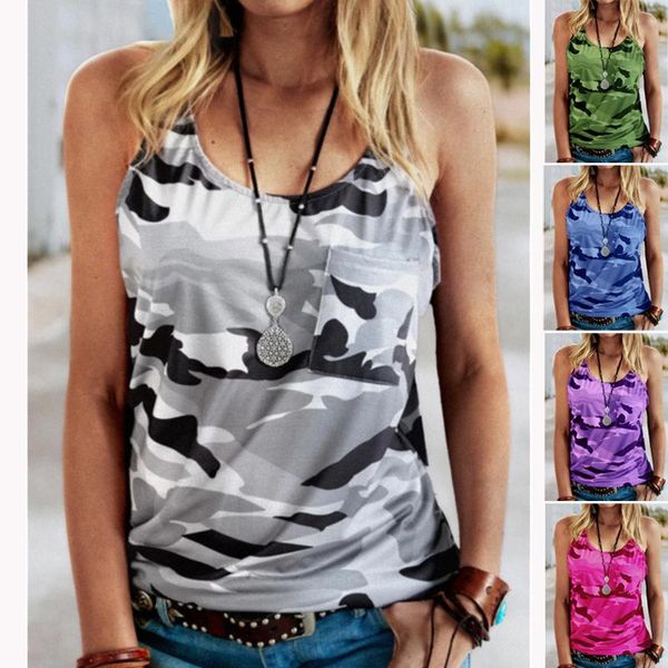 

women's t-shirt 2021 camouflage camisole sleeveless graphic tee woman tshirts shirts for women oversized t shirt, White