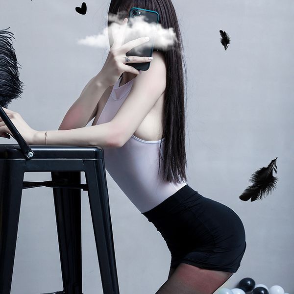 

take lingerie uniform off underwear secretary skirt temptation, Red;black