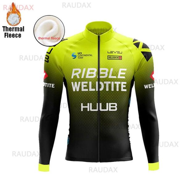 

racing sets winter cycling wear men's long-sleeved fleece huub breathable ropa ciclismo invierno hombre termica 2021, Black;blue