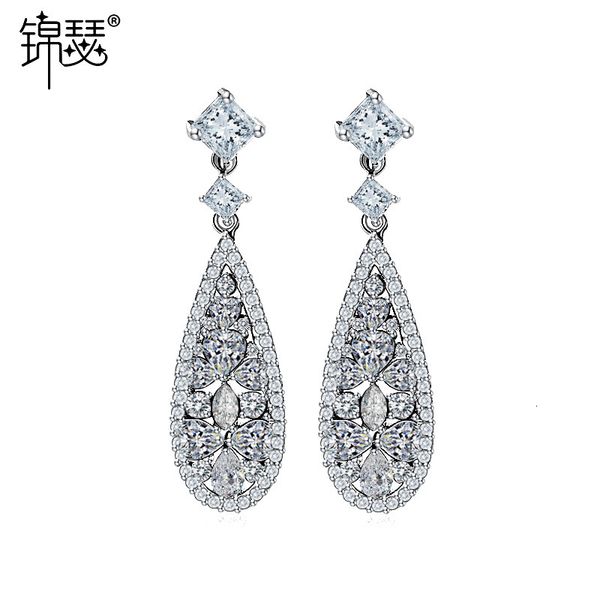 

jewelry charm stud xingyue earrings copper inlaid aaa zircon electroplating platinum fashion korean version, Golden