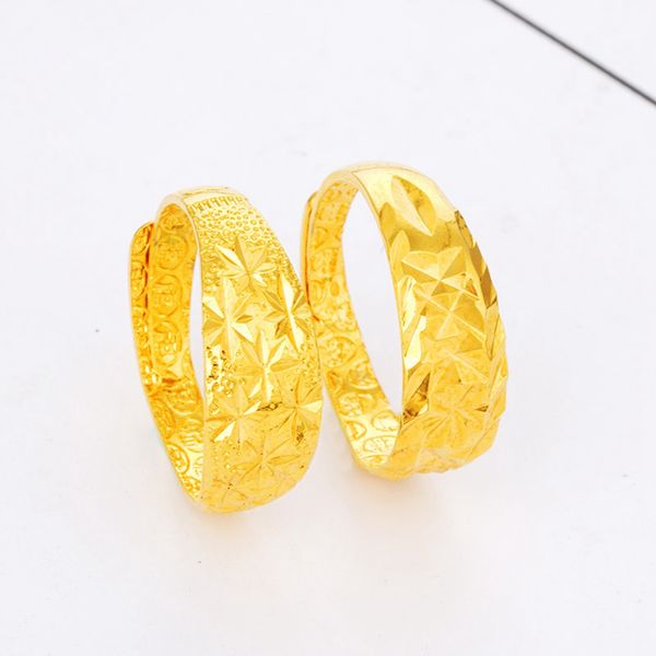 

star carved traditional women ring 18k yellow gold filled wedding party gift, Golden;silver