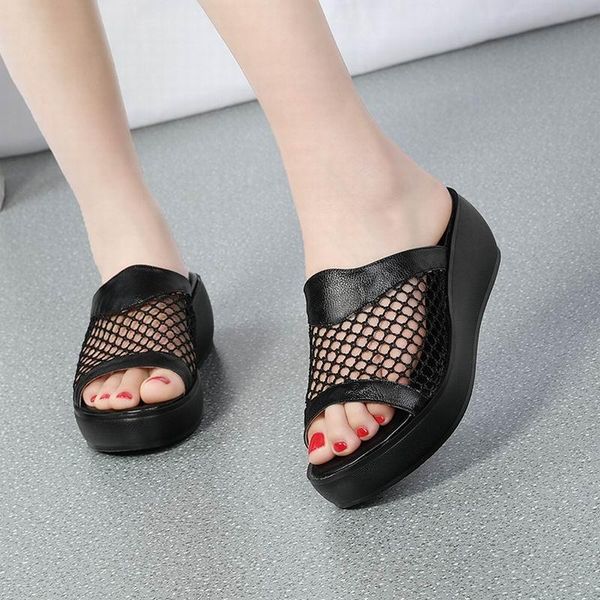 

slippers alishinrey women sandals 2021 summer high heels shoes woman casual, Black