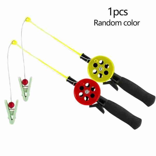 

boat fishing rods 1pcs outdoor mini portable children kid ice rod with clip for shrimp crab accessories