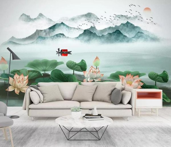 

wallpapers [self-adhesive] 3d lotus pond 184365 wall paper mural print decal murals