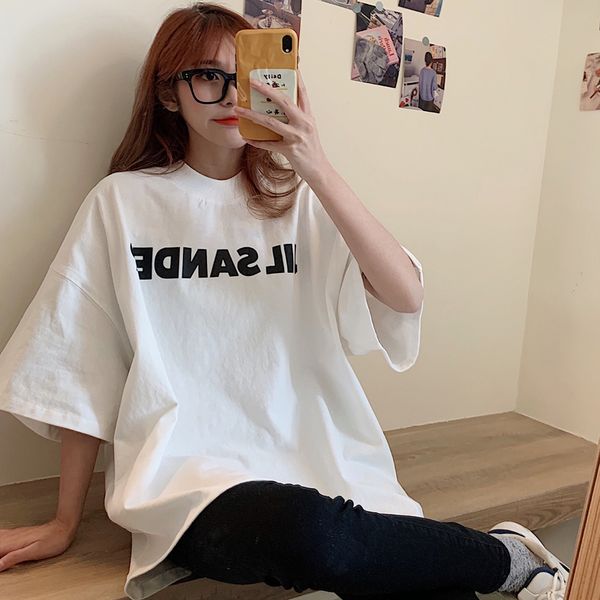 

letter print oversized streetwear harajuku funny white black kawaii casual ulzzang vintage loose new summer women t-shirt