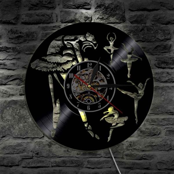 

wall clocks ballerina clock ballet dancers vintage record kids room nursery decor dancing girls gift