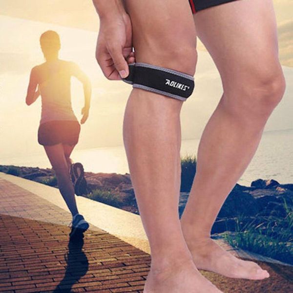 

elbow & knee pads adjustable sport wrap protector patella tendon support brace strap band lycra+silicone+ok cloth adhesive 4, Black;gray