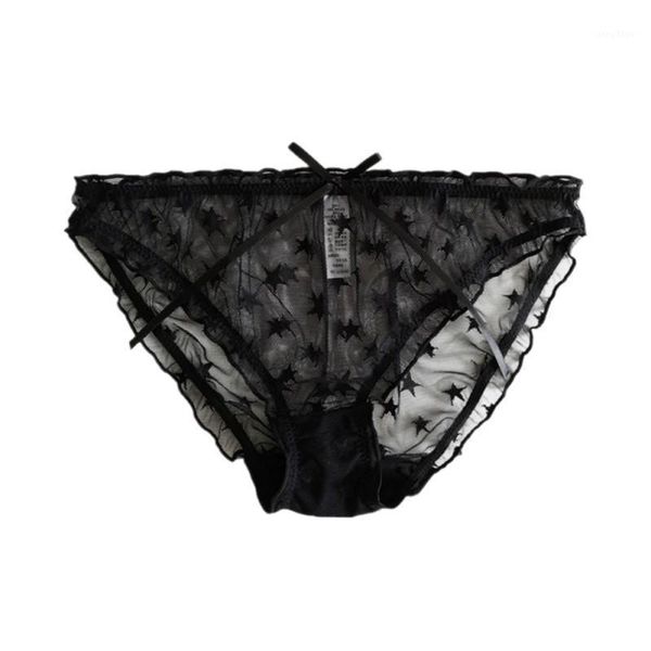 

japanese star full lace panties female bean paste powder women's, Black;pink