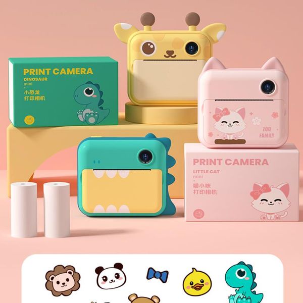 

digital cameras 1080p hd children instant print camera cartoon educational thermal po toy kids recorder vlog video